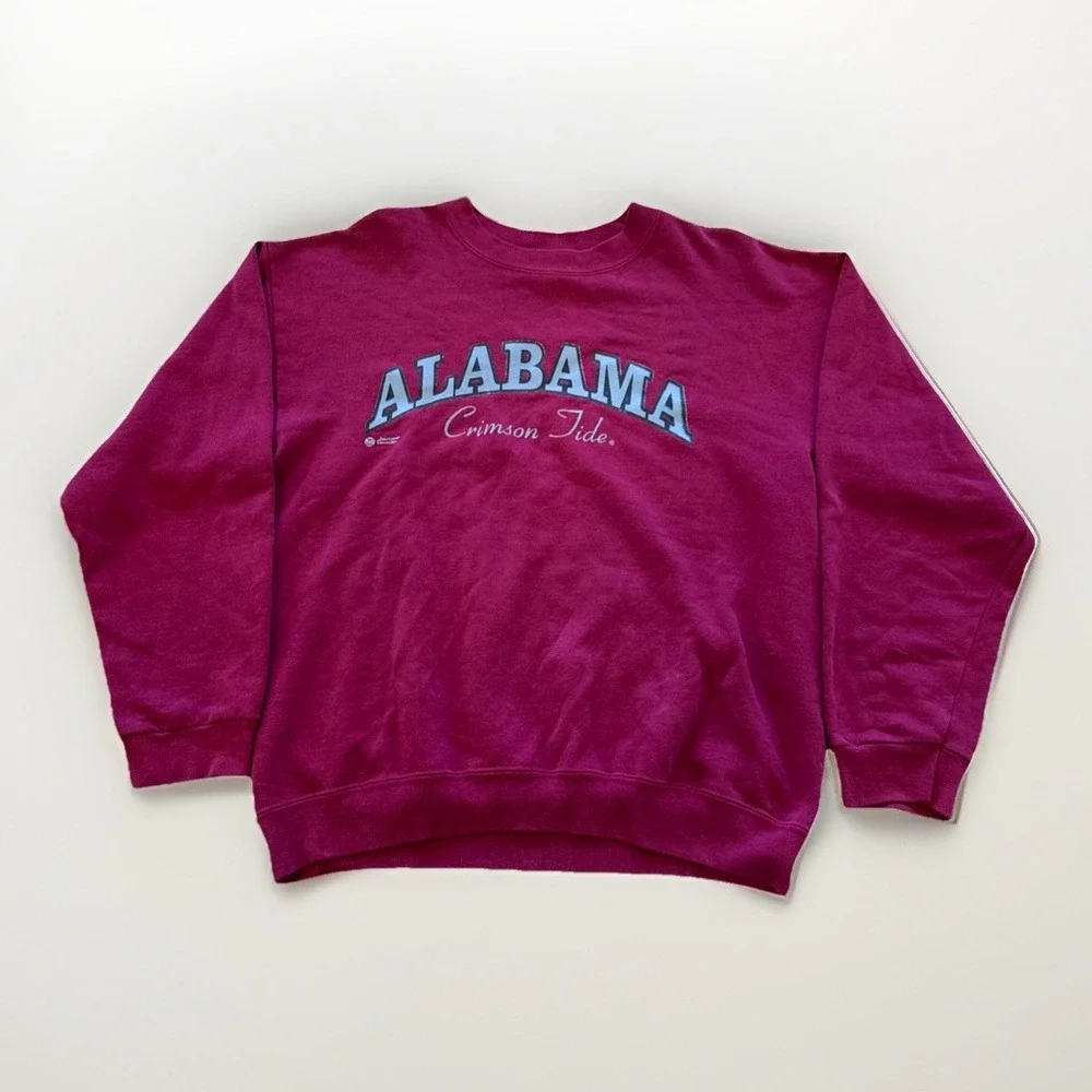 Vintage Alabama Crimson Tide Sweatshirt Mens L 90s‎ Pullover Crewneck Red